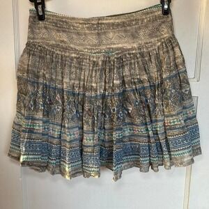 Free People mini skirt in a boho geometric print